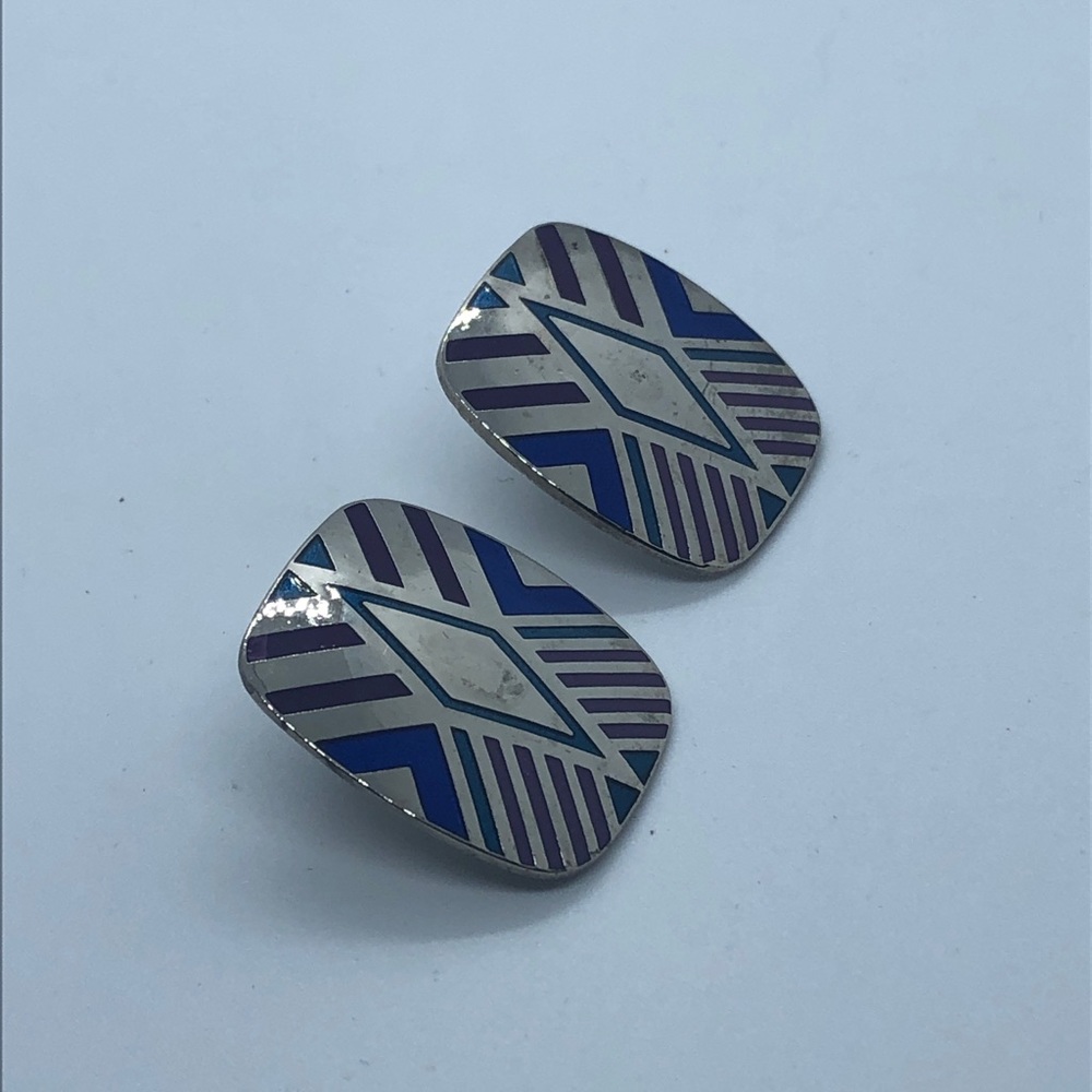 Laurel Burch vintage quintessence silver toned earrings